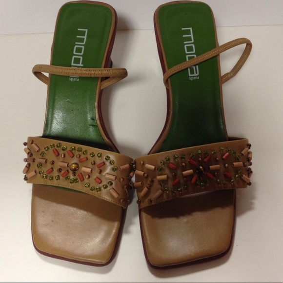 Moda Spana heels square be added sandals 9 - Picture 2 of 6